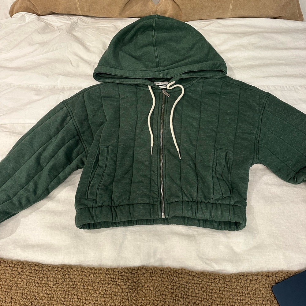Urban Outfitters Khole Green Quilted Hooded Jacket